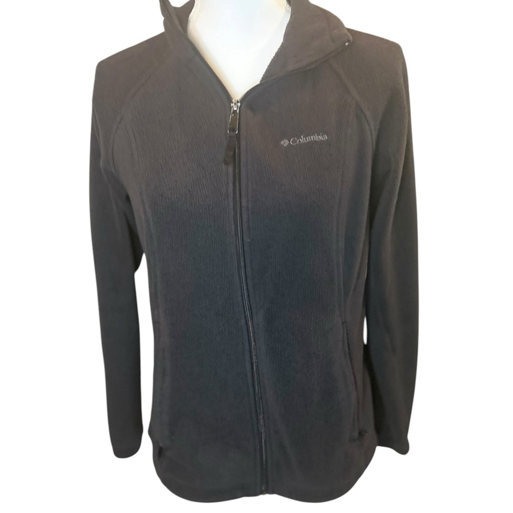 Columbia Women’s XL Black Fleece Jacket Full Zip Lightweight Outdoor